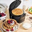 Nonstick Waffle Maker Black: Aluminum, 180° Rotating, Folding Handle, Drip Tray, 1000W, Dishwasher-Safe Parts