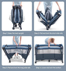 Baby Bassinet Bedside Crib, Pack and Play with Sheet