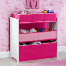 6-Bin Toy Organizer in White/Pink – Fun & Functional Storage Solution
