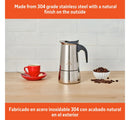 6 Cup Stainless Steel Stovetop Coffeemaker: Polished Silver Espresso Maker, Greca Coffee, Manual, Hand Wash