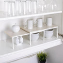 Expandable Kitchen Storage Shelf With Premium Wood Accents