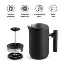 24oz Clara French Press Coffee Maker Matte Black: Stainless Steel, Manual, Permanent Screen Filter, 24 oz Capacity