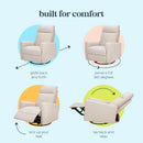 Erin Press-Back Recliner and Swivel Glider - Beach