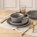 Options 16-piece Dinnerware Set - Dark Grey