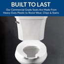 Commercial Open Front Toilet Seat in White - Durable Plastic Design