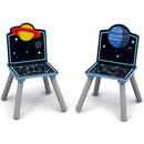 Kids Wood Table and Chair Set with Storage - Blue