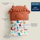 Itzy Ritzy Teething Mitt - Cow: Silicone, Baby Teether, 1 Piece