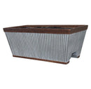 Outdoor Rectangular Deck Rail Planter - Rustic Galvanized