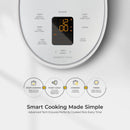 3-Cup Micom Rice Cooker and Warmer White: 9 Settings, Automatic Keep Warm, Timer, Dishwasher-Safe Parts