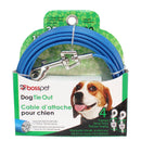 PDQ Blue / Silver Vinyl Coated Cable Dog Tie Out Medium