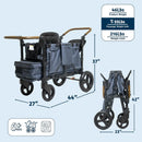 Luxury Comfort Stroller Wagon 2 Passenger - Steel Blue
