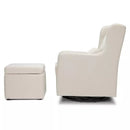 Swivel Glider with Storage Ottoman - Ivory Boucle