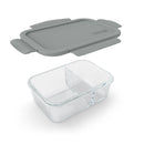 Glass Snack Container with Plastic Lid - Gray
