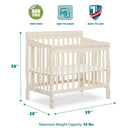 4 in 1 Aden Convertible Mini Crib, French White