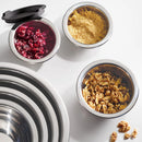 14-Piece Covered Stainless-Steel Mixing Bowl Set - Grey