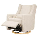 Kiwi Glider Power Recliner with USB - almond teddy loop w/ light wood base