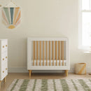 Lolly 4 in 1 Convertible Mini Crib and Twin Bed with Toddler Bed Conversion Kit - white/natural