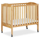 2 in 1 Folding Portable Crib - Natural Wood