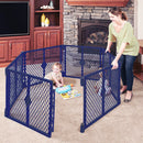 Freestanding 6-Panel Baby Playpen - Navy