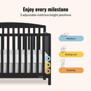Odelle 5 in 1 Convertible Crib - Matt Black