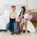 Kids Rolling Suitcase Luggage - Llamas Cactus Pink