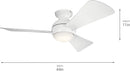 44 Inch Ceiling Fan - Matte White