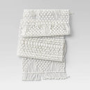 108" x 14" Cotton Macrame Table Runner in White - Threshold™