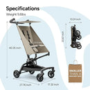 Jeto Lightweight Travel Stroller - Khaki