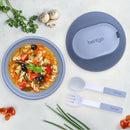 Insulated Leakproof Bowl with Collapsible Utensils - Slate