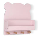 Wall Shelf with 4 Hooks - Gap White