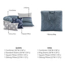 Bebejan Blue Geo Lines 5 Piece Reversible Comforter Set - King