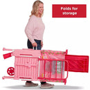 lay & Fold Away Princess Castle, Portable Indoor/Outdoor Climbing Slide Fort Playhouse Playset Toy for Toddlers, Pink