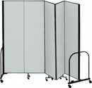 Screenflex Portable Room Divider, Number of Panels 5, 5 ft. Overall Height, 9 ft. 5" Overall Width - CFSL505 GREY
