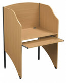 MooreCo Standard Floor Carrel, Teak - 89830