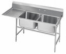 Advance Tabco Stainless Steel Scullery Sink with Left Drain Board, Without Faucet, 18 Gauge, Floor Mounting Type - 9-2-36-24L