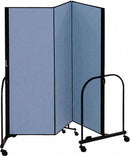 Screenflex Portable Room Divider, Number of Panels 3, 8 ft Overall Height, 5 ft 9 in Overall Width - CFSL803 BLUE