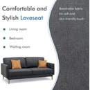 Modern Loveseat With Comfy Backrest Cushions-Gray