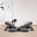 8 Pieces Kids Modular Play Sofa With Detachable Cover for Playroom and Bedroom-Gray
