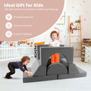 8 Pieces Kids Modular Play Sofa With Detachable Cover for Playroom and Bedroom-Gray
