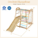 8-in-1 Jungle Gym Wooden Montessori Climber Playset With Slide and Monkey Bar for Kids 3-5 Years Old-Multicolor