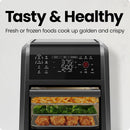 ExacTemp 12 Quart 5-in-1 Air Fryer with Integrated Smart Thermometer 28 Presets - Black