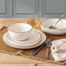 16-Piece Dinnerware Set of Plates & Bowls - Speckled White