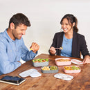 Stackable Lunch Box Container with Built-in Flatware - BPA-Free