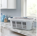 Large Hip-Hugger Portable Plastic Laundry Basket - White
