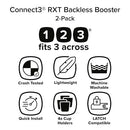 Connect3 RXT Backless Booster, Pack of 2 - Black Storm