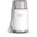 Food Storage Jar with Spoon - White