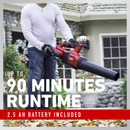 Toro 60V MAX 120 MPH Brushless Leaf Blower with 2.5Ah Battery (51820)