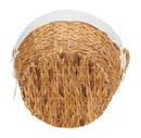 Round Wicker Laundry Basket with Handles - Natural