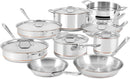 16pcCopper Core 5-Ply Stainless Steel Cookware Set - Silver