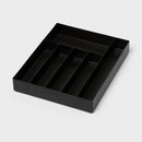 6 Compartment Plastic Drawer Flatware Organizer - Black